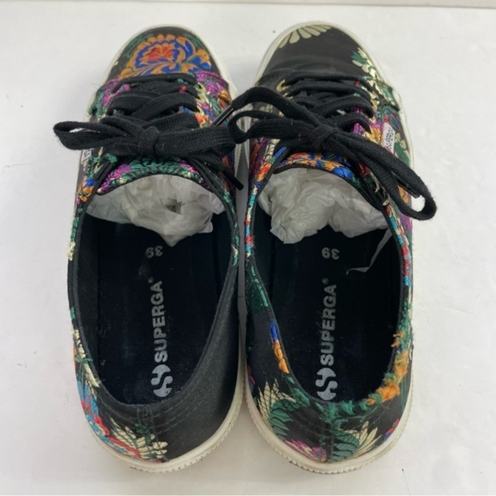 Superga 2750 Black Satin Mandarin Embroidery Sneakers‎ - Picture 13 of 16
